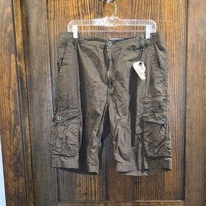 Free Planet Olive Green Shorts with Striped & Floral Liner